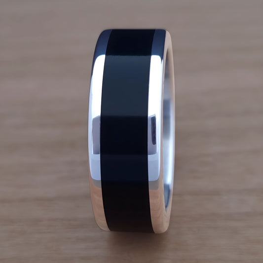 Engineered Material Inlay Ring - Pitch Black