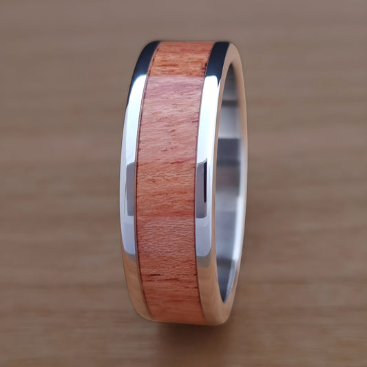 Wood Inlay Ring - Rosewood