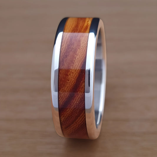 Wood Inlay Ring - Snake Bean