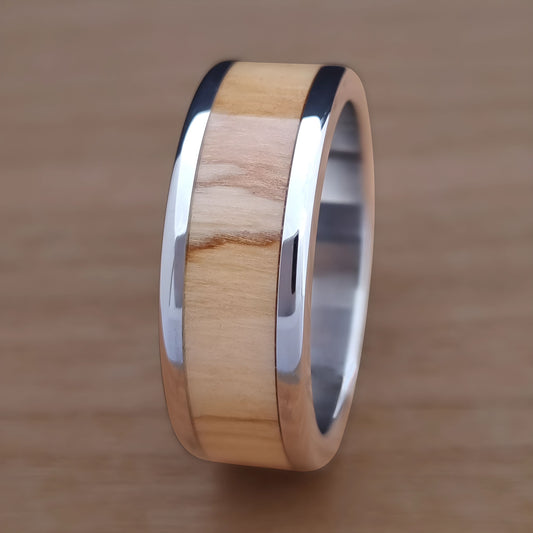 Wood Inlay Ring - Wild Olive